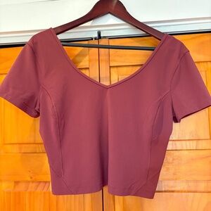 Lululemon Align T-Shirt Size 10 Smoky Red Cropped Nulu